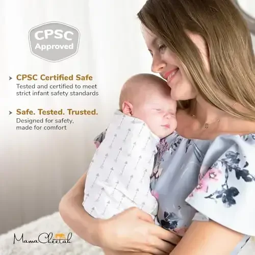 Mama Cheetah Baby Swaddle Sack, Organik Paxta O'rash Adyol, Sozlanishi mumkin bo'lgan O'rash Uyqu Xaltalari, O'g'il Qiz uchun oson O'rash 0-3 Oy, Chaqaloq uchun zarur narsalar, 4 dona, 4 dona Kulrang - 6