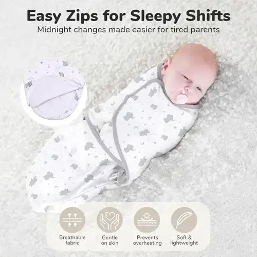 Mama Cheetah Preemie Swaddle Blanket with Zipper, Newborn Swaddle Sack, Baby Swaddles Sleep Sack, Baby Swaddle Wrap for Baby Boy & Baby Girl, 3-Pack - 5