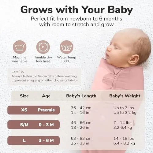 Mama Cheetah Preemie Swaddle Sack, Organic Swaddle Sleep Sacks for Preemies, Preemie Swaddling Blanket Wrap for Baby Girl 4-7 lbs, Newborn Essentials, 3-Pack, Grey - 6