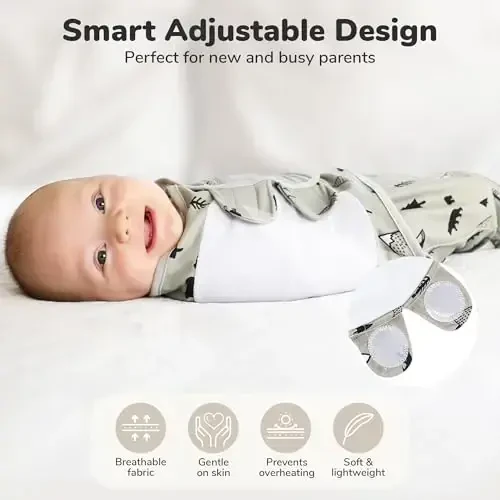 Mama Cheetah Preemie Swaddle Sack, Organic Swaddling Sleep Sacks for Preemies, Preemie Swaddle Blanket Wrap, Easy Swaddles for Premature Baby Boy Girl 4-7 lbs, Newborn Essentials, 3-Pack, Grey - 5