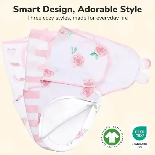 Mama Cheetah Preemie Swaddle Sack, Organic Swaddling Sleep Sacks for Preemies, Preemie Swaddle Blanket Wrap, Easy Swaddles for Premature Baby Boy Girl 4-7 lbs, Newborn Essentials, 4-Pack, Grey - 2