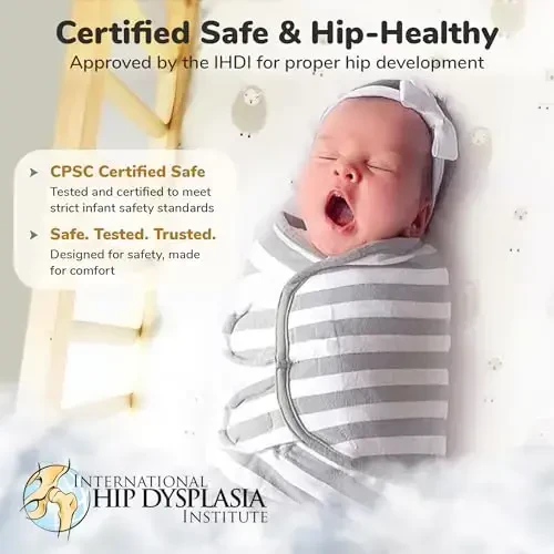 Mama Cheetah Baby Swaddle Sack, Organic Swaddle Blanket, Newborn Swaddle Sack, Adjustable Baby Wrap Sling, Easy Swaddle for 0-3 Months Boy and Girl - 6