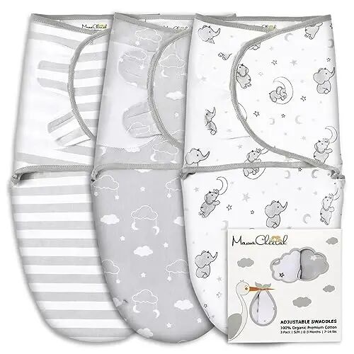 Mama Çita Bebek Kundak Çuvalı, Organik Kundak Battaniyesi, Yenidoğan Kundak Uyku Tulumları, Ayarlanabilir Bebek Kundak Sarma, Erkek Kız 0-3 Ay için Kolay Kundaklar, Bebek Gereçleri, Kreş Kundaklama, 4'lü Paket - ORGANIC