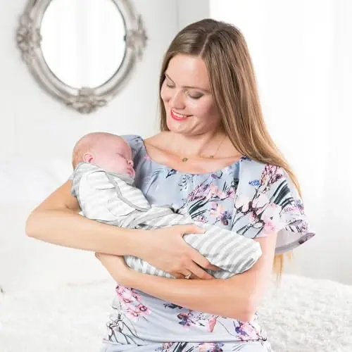 Mama Çita Bebek Kundak Çuvalı, Organik Kundak Battaniyesi, Yenidoğan Kundak Uyku Tulumları, Ayarlanabilir Bebek Kundak Sarma, Erkek Kız 0-3 Ay için Kolay Kundaklar, Bebek Gereçleri, Kreş Kundaklama, 4'lü Paket - 7