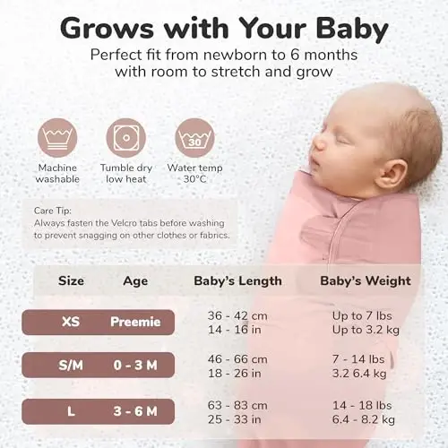 Mama Çita Bebek Kundak Çuvalı, Organik Pamuk Kundak Battaniyesi, Ayarlanabilir Kundak Uyku Çuvalları, Erkek Kız 3-6 Aylık Bebekler İçin Kolay Kundaklar, Bebek Gereçleri, 4'lü Paket - 5