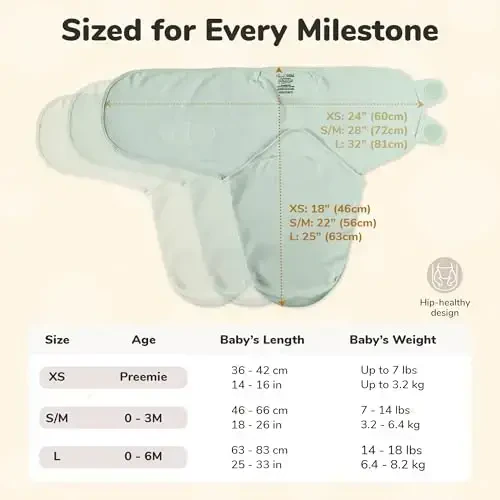 Mama Cheetah Baby Swaddle Sack, Organic Cotton Swaddle Blanket, Adjustable Swaddle Sleep Sacks, Easy Swaddles for Boy Girl 0-3 Month, Baby Essentials, 4-Pack, Neutral Bliss - 4