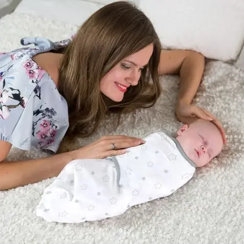 Mama Cheetah Baby Swaddle Sack, Organic Swaddle Blanket, Newborn Swaddling Sleep Sacks, Adjustable Easy Swaddles for Boy Girl 0-3 Month, Baby Essentials, Nursery Swaddling, 3-Pack - 7