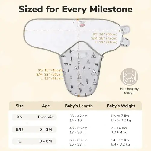 Mama Cheetah Preemie Swaddle Sack - Organic Swaddle Sleep Sacks for Preemies, 4-7 lbs, Newborn Essentials, 3-Pack, Grey - 4