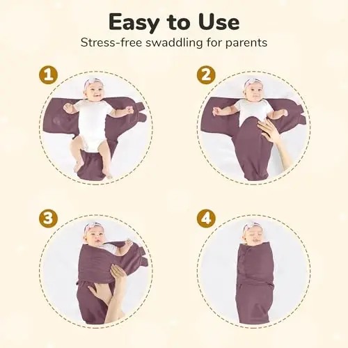 Mama Cheetah Preemie Swaddle Sack, Organic Swaddle Sleep Sacks for Preemies, Preemie Swaddling Blanket Wrap for Baby Girl 4-7 lbs, Newborn Essentials, 3-Pack, Grey - 4