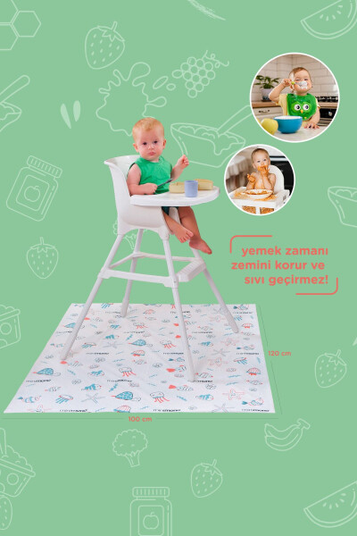 Mama Sandalyesi Altı Ve Aktivite Örtüsü - Kullan At- 1 Rulo 10 Adet-Yeşil - 3