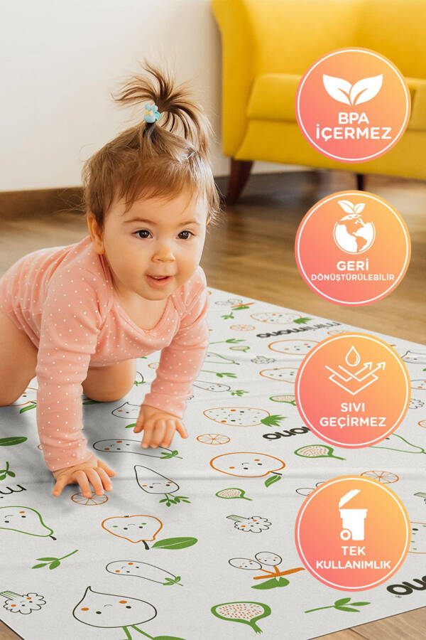 Mama Sandalyesi Altı Ve Aktivite Örtüsü - Kullan At- 1 Rulo 10 Adet-Yeşil - 7