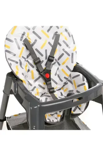 Mama Sandalyesi Bebek Mama Yemek Sandalyesi Portatif Sepetli Oyuncaklı Sök Tak Ön Tepsili-Gri - 7