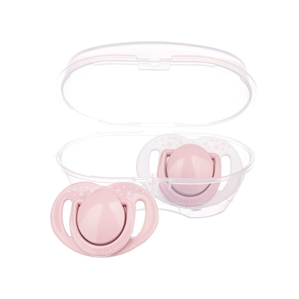 Mamajoo Sterilization & Storage Box Powder Pink Pattern Double Orthodontic Pacifier / 0 Months+ - 4