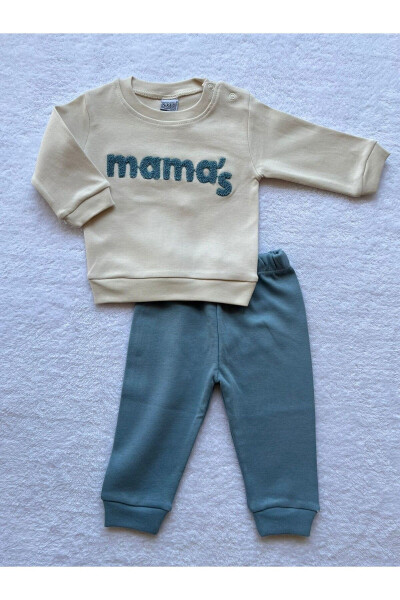 Mama's Embroidered 2-Piece Sweatshirt and Pants Set for Baby Boys 