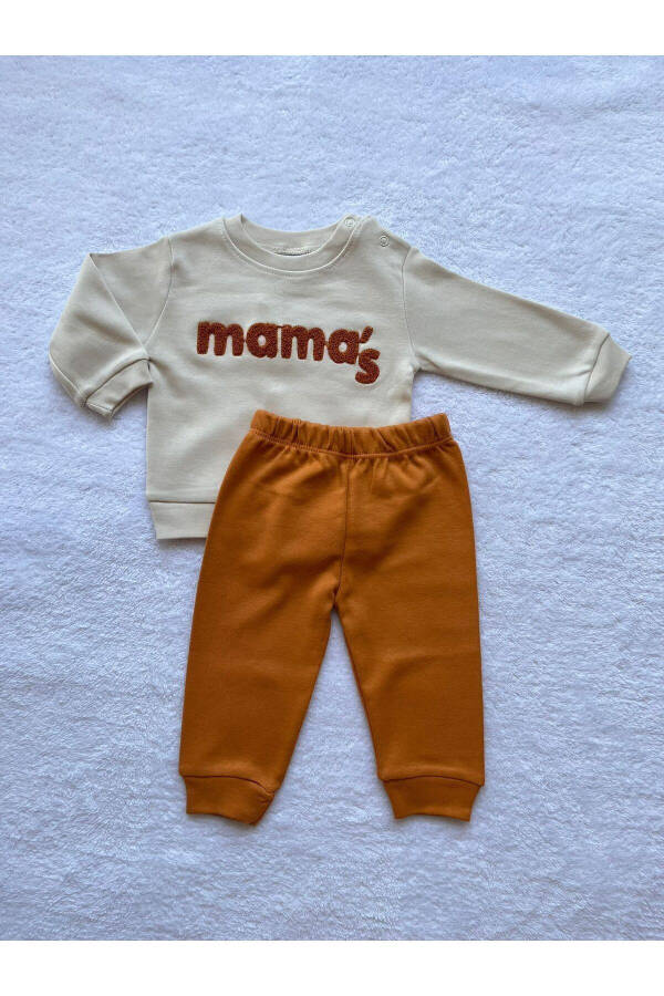 Mama's Embroidered 2-Piece Sweatshirt and Pants Set for Baby Boys 4 - 1