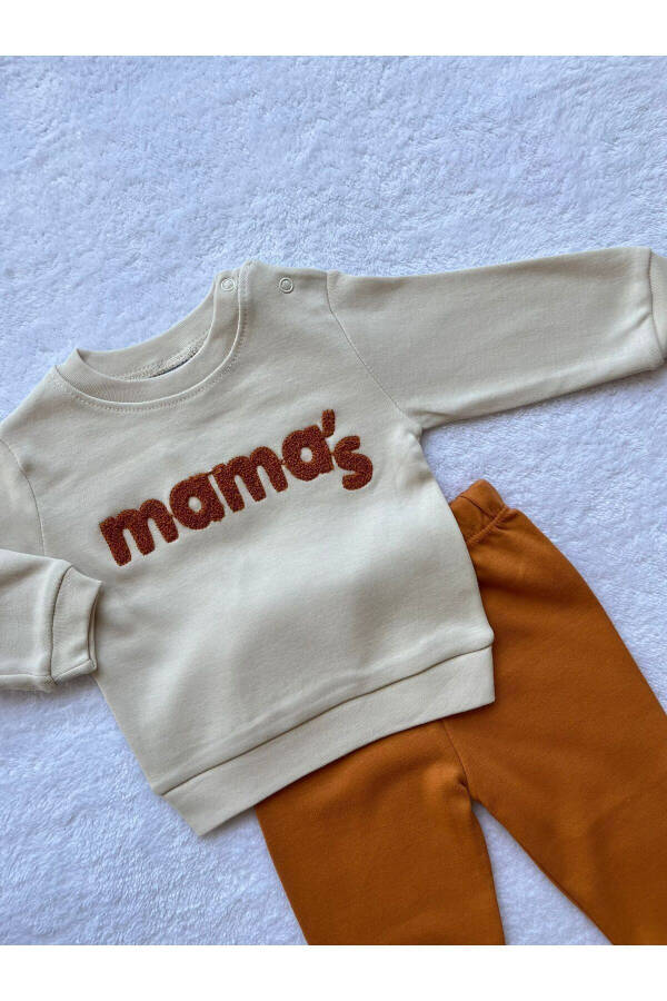 Mama's Embroidered 2-Piece Sweatshirt and Pants Set for Baby Boys 4 - 2