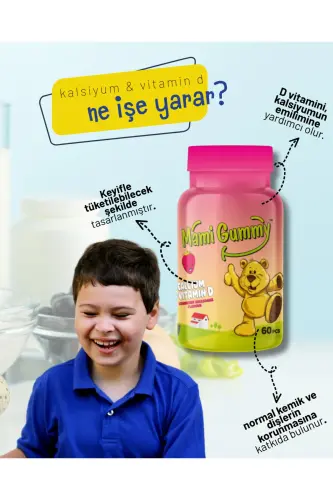 Mamigummy Kids Gummies D vitamini va kaltsiy içer - 3