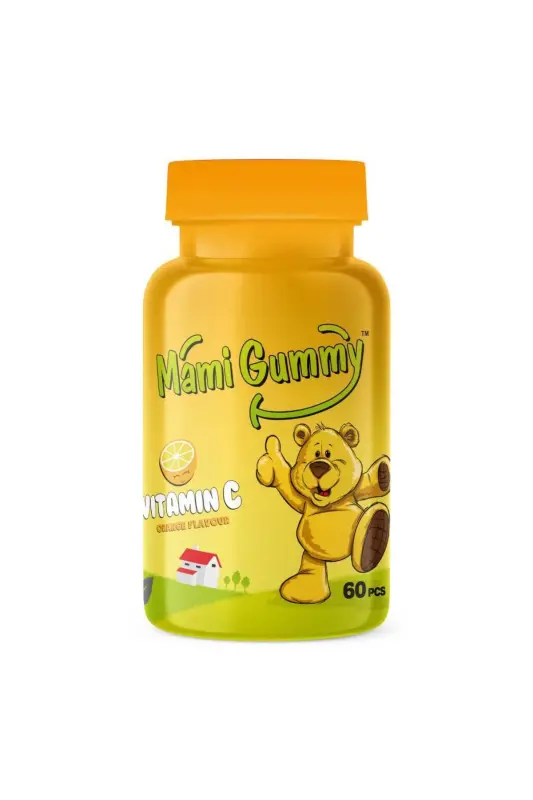 Mamigummy Kids Gummies Vitamin C 60 Chewy Gummy Jellies Orange Flavored - MAMI GUMMY