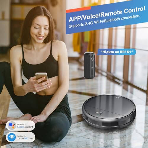 MAMNV Robot Vacuum and Mop Combo, WiFi/App, Robotic Vacuum Cleaner with Schedule, 2 in 1 Mopping Robot Vacuum with Watertank and Dustbin, Self-Charging, Slim, Ideal for Hard Floor, Pet Hair, Carpet - 3