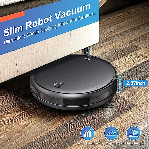 MAMNV Robot Vacuum and Mop Combo, WiFi/App, Robotic Vacuum Cleaner with Schedule, 2 in 1 Mopping Robot Vacuum with Watertank and Dustbin, Self-Charging, Slim, Ideal for Hard Floor, Pet Hair, Carpet - 7