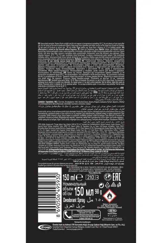 Man Addiction Erkaklar Deodoranti 6x150ml - 5