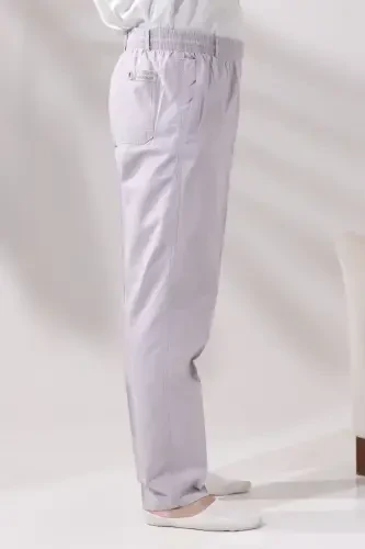 Man Linen Elastic Waist Relaxed Fit Pants for Hajj and Umrah - 4