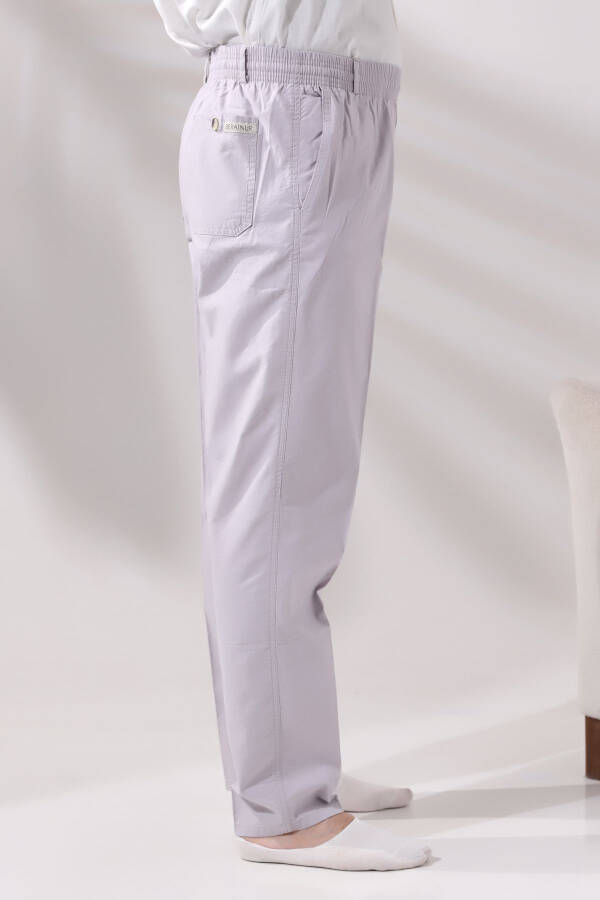 Man Linen Elastic Waist Relaxed Fit Pants for Hajj and Umrah - 4