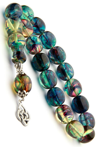 Man Maskot Boy Transparent Blue Bead Blue Filter Amber Rosary Efe Rosary - OTTOTESBİH