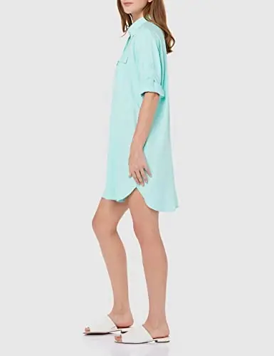 MANAIXUAN Women's Shirt Dress V Neck Long Sleeve Loose Casual with Pockets Front Button - MANAIXUAN (1)