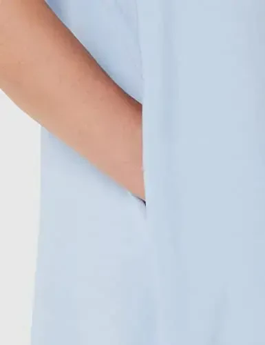 MANAIXUAN Women's Shirt Dress V Neck Long Sleeve Loose Casual with Pockets Front Button - 5