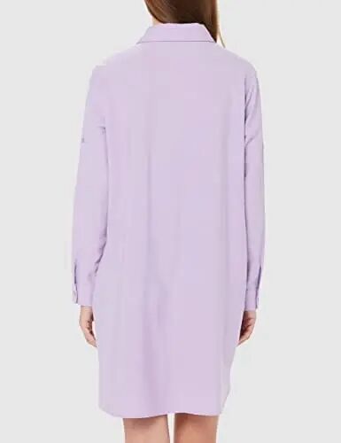 MANAIXUAN Women's Shirt Dress V Neck Long Sleeve Loose Casual with Pockets Front Button - 4