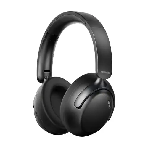 MANAYO H30 Pro Bluetooth Headphones Over Ear, 6D Surround Sound, ANC Active Noise Cancelling, Wireless Headset with Mic, Long Battery Life for Phone PC Laptop - MANAYO (1)