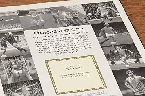 Signature gifts English and Scottish Soccer History Book - Last Minute Soccer Fan Supporter Gift - UK Football History Told Through Archive Newspaper Coverage - SIGNATURE (1)