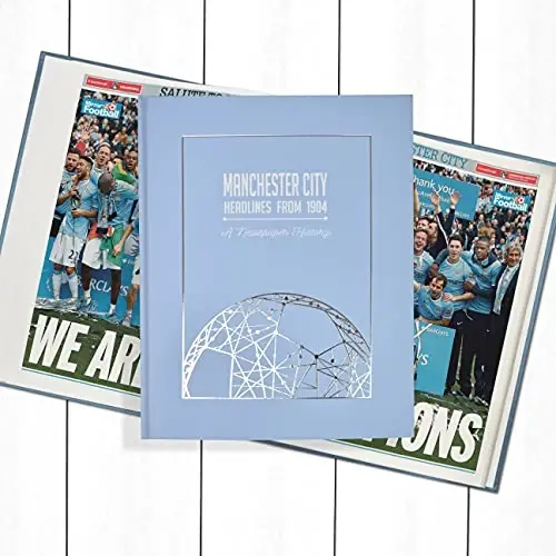 Manchester City UK Ingliz futboli tarixi kitobi - So'nggi daqiqadagi futbol muxlisi uchun sovg'a - Futbol tarixi arxiv gazetalari orqali (Man Siti) - 3