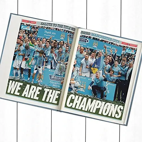 Manchester City UK Ingliz futboli tarixi kitobi - So'nggi daqiqadagi futbol muxlisi uchun sovg'a - Futbol tarixi arxiv gazetalari orqali (Man Siti) - 4