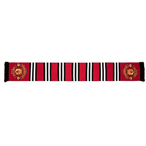 Manchester United FC Authentic EPL Stripe Scarf - UK Import, Red,white,black, 5ft - 2