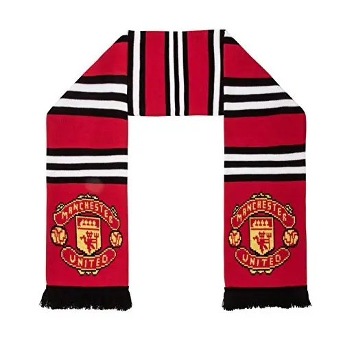 Manchester United FC Authentic EPL Stripe Sharf - Buyuk Britaniyadan import qilingan, qizil, oq, qora, 5 fut - MANCHESTER