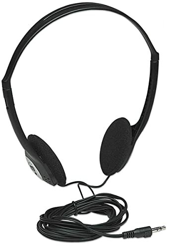 Manhattan On-Ear Wired Stereo Headphone - Long 6ft Cable, Single 3.5mm Plug, Lightweight, Adjustable Headband–for Walkman, CD Player, Computer -177481 - 3