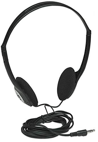 Manhattan On-Ear Wired Stereo Headphone - Long 6ft Cable, Single 3.5mm Plug, Lightweight, Adjustable Headband–for Walkman, CD Player, Computer -177481 - 3