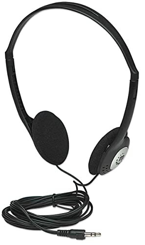 Manhattan Quloq Usti Simli Stereo Quloqchin - Uzun 6 fut Kabel, Yag'ona 3.5 mm Shtepsel, Yengil, Sozlanuvchi Boshi - Walkman, CD Pleyer, Kompyuter Uchun -177481 - 1