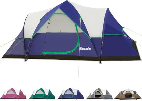 Mansader 6 Person Family Camping Tent,Waterproof Windproof with Top Rainfly,Easy Set Up,Pop Up Tent for Outdoor Camping Hiking Travel - 1