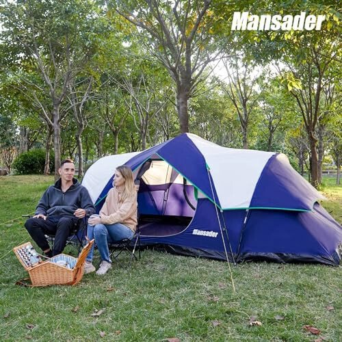 Mansader 6 Person Family Camping Tent,Waterproof Windproof with Top Rainfly,Easy Set Up,Pop Up Tent for Outdoor Camping Hiking Travel - 3