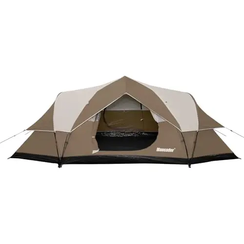 Mansader 6 Person Family Camping Tent,Waterproof Windproof with Top Rainfly,Easy Set Up,Pop Up Tent for Outdoor Camping Hiking Trave - 1