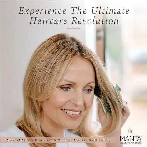 Manta Original Anti-Breakage Hairbrush – Gentle Detangling Brush for Wet & Dry Hair, Flexible Hairbrush for All Types, Healthy Hair Care for Women & Men, White - 3