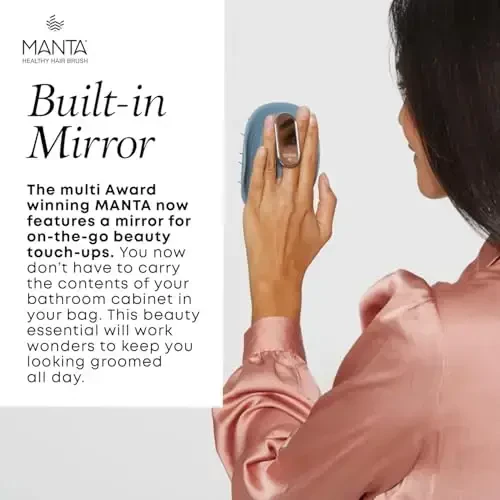 Manta Mirror Anti Breakage Soch Cho'tkasi, Ho'l va Quru Soch Massajeri Bosh Teri Cho'tkasi, Shikastlangan Soch va Barcha Soch Turlari uchun Yumshoq Soch Cho'tkasi - Ayollar va Erkaklar uchun Chachalmas Cho'tkalar, Bukilgan Soch Cho'tkasi, Ko'k - 4