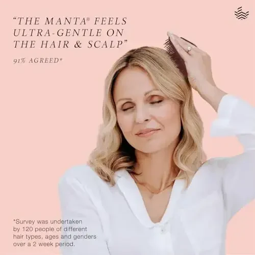 Manta Original Anti-Breakage Hairbrush – Gentle Detangling Brush for Wet & Dry Hair, Flexible Hairbrush for All Types, Healthy Hair Care for Women & Men, Burgundy - 3