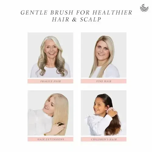 Manta Original Anti-Breakage Hairbrush – Gentle Detangling Brush for Wet & Dry Hair, Flexible Hairbrush for All Types, Healthy Hair Care for Women & Men, Serene Green - 4