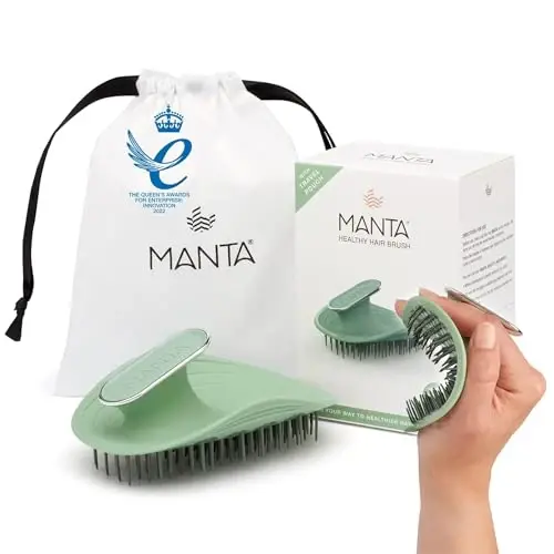 Manta Original Anti-Breakage Soch cho'tkasi - H влажный & Quruq sochlar uchun yumshoq chalkashlik cho'tkasi, Barcha turlar uchun moslashuvchan soch cho'tkasi, Ayollar va erkaklar uchun sog'lom soch bakimi, Tinch yashil - 1