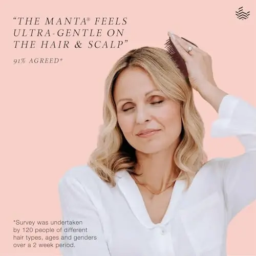 Manta Original Anti-Breakage Hairbrush – Gentle Detangling Brush for Wet & Dry Hair, Flexible Hairbrush for All Types, Healthy Hair Care for Women & Men, Burgundy - 3