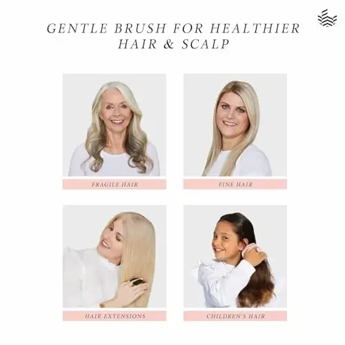 Manta Original Anti-Breakage Hairbrush – Gentle Detangling Brush for Wet & Dry Hair, Flexible Hairbrush for All Types, Healthy Hair Care for Women & Men, Pink - 4